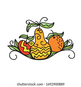 Beautiful pattern fruits. Vector illustration