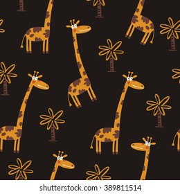 beautiful pattern with giraffes