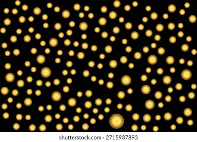 Um belo padrão de círculos dourados brilhantes cria um fundo festivo e luminoso EPS vetor