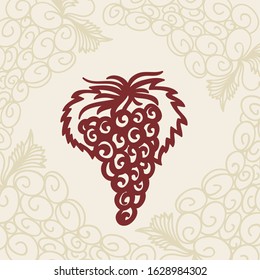Beautiful pattern grape. Vector illustration