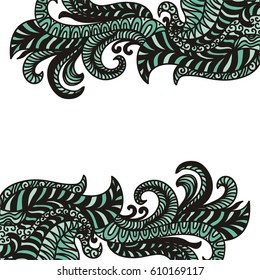Beautiful pattern green background. Vector illustration.