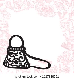 Beautiful pattern handbag. Vector illustration