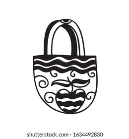 Beautiful pattern handbag. Vector illustration