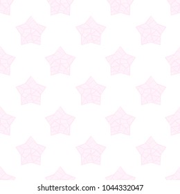 A beautiful pattern of hand-drawn stars. Shape star. Geometric pattern inside the shape of a star. Pattern for decor, paper, fabric. For cute baby newborn in pink color