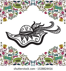 Beautiful pattern hat. Vector illustration