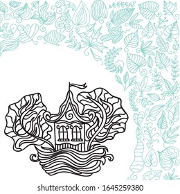 Beautiful pattern house. Vector illustration