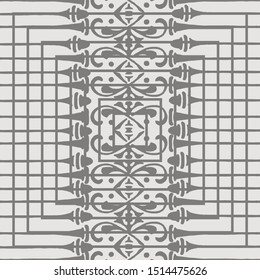 Beautiful pattern javanese batik drawing techniques that use manual hand methods, Gray and light neutral, for backgrounds, carpets, wallpapers, clothing, wrappers, fabrics, classic and vintage.