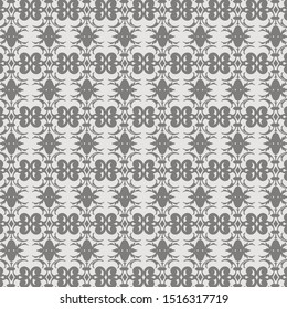 Beautiful pattern Javanese batik drawing techniques that use manual hand methods, Gray and light neutral, for backgrounds, carpets, wallpapers, clothing, wrappers, fabrics, classic and vintage.
