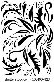 beautiful pattern with leaves stamens vector
