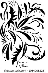 beautiful pattern with leaves stamens vector