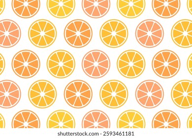 Beautiful pattern of lemon and orange slices. Vector background illustration.