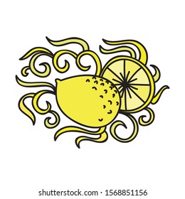 Beautiful pattern lemon. Vector illustration