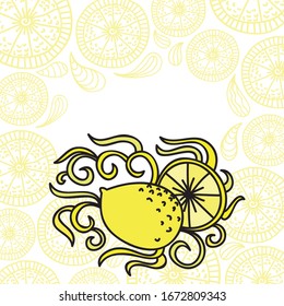 Beautiful pattern lemon. Vector illustration