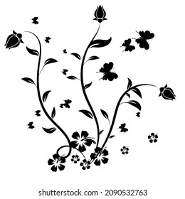 Patrón hermoso con monogramas, esteras y mariposas