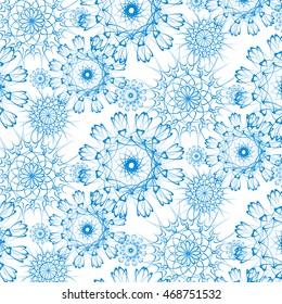 Beautiful  pattern of the original figures on a white background. 