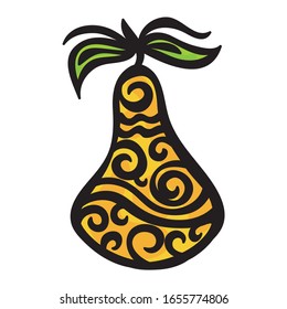 Beautiful pattern pear. Vector illustration