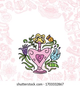 Beautiful pattern perfume. Vector illustration
