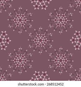 Beautiful pattern with pink crystal  flowers.