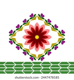 The beautiful pattern pink flower