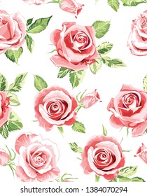 beautiful pattern of pink roses