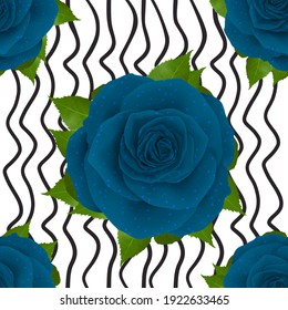 Patrón hermoso diseño de ilustración Rose realista aislado en un fondo elegante con imágenes de ilustración 3D