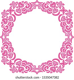 Beautiful pattern romantic frame of hearts. Vector illustration