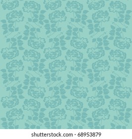 beautiful pattern with rose flowers on blue background, floral vector illustration