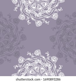 Beautiful pattern with round mandalas. Isolated objects