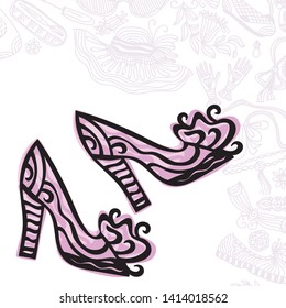 Beautiful pattern shoes. Vector illustration