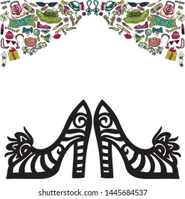 Beautiful pattern shoes. Vector illustration