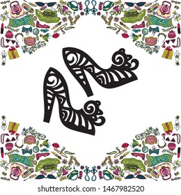 Beautiful pattern shoes. Vector illustration
