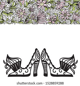 Beautiful pattern shoes. Vector illustration