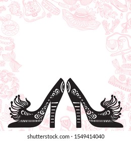 Beautiful pattern shoes. Vector illustration