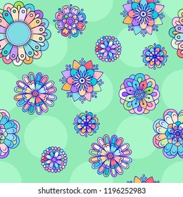 Beautiful pattern in small abstract flower. Small colorful flowers.