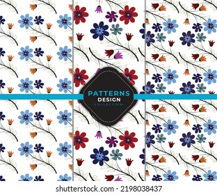 Bonito patrón con flores pequeñas. Pequeñas flores de colores. Fondo blanco. Fondo floral aislado. Plantilla elegante para impresiones de moda
