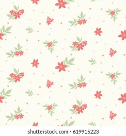 Beautiful pattern in small red flower.  Small cute simple spring flowers.