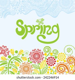 Beautiful pattern spring background vector illustration