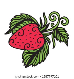 Beautiful pattern strawberry. Vector illustration