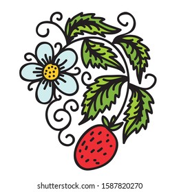 Beautiful pattern strawberry. Vector illustration