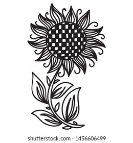 Beautiful pattern sun flower. Vector illustration