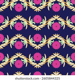 Beautiful pattern for textile fabrics. Beige and green color fabric.