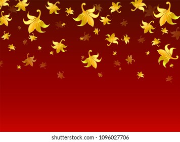 beautiful pattern thai style on red background, luxury design wallpaper and golden flower repetition