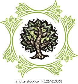 Beautiful pattern tree. Vector illustration