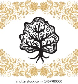 Beautiful pattern tree. Vector illustration