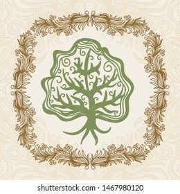 Beautiful pattern tree. Vector illustration