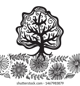 Beautiful pattern tree. Vector illustration