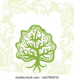 Beautiful pattern tree. Vector illustration