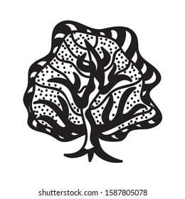 Beautiful pattern tree. Vector illustration
