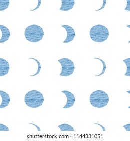 beautiful pattern from the various phases of the solar and lunar eclipse. Seamless vector pattern on a white background.