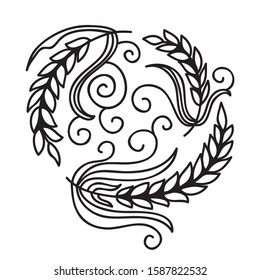 Beautiful pattern wheat. Vector illustration
